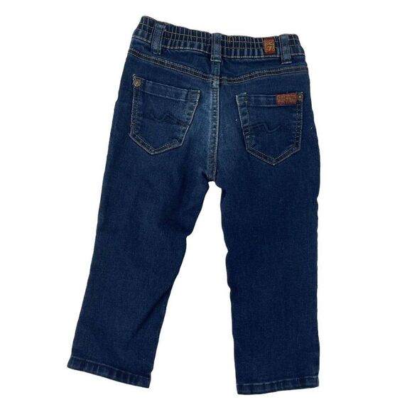 7FAMK Jeans Baby Size 18 Month Elastic Panel Snap Close 7 For All Man Kind Denim - Picture 2 of 6